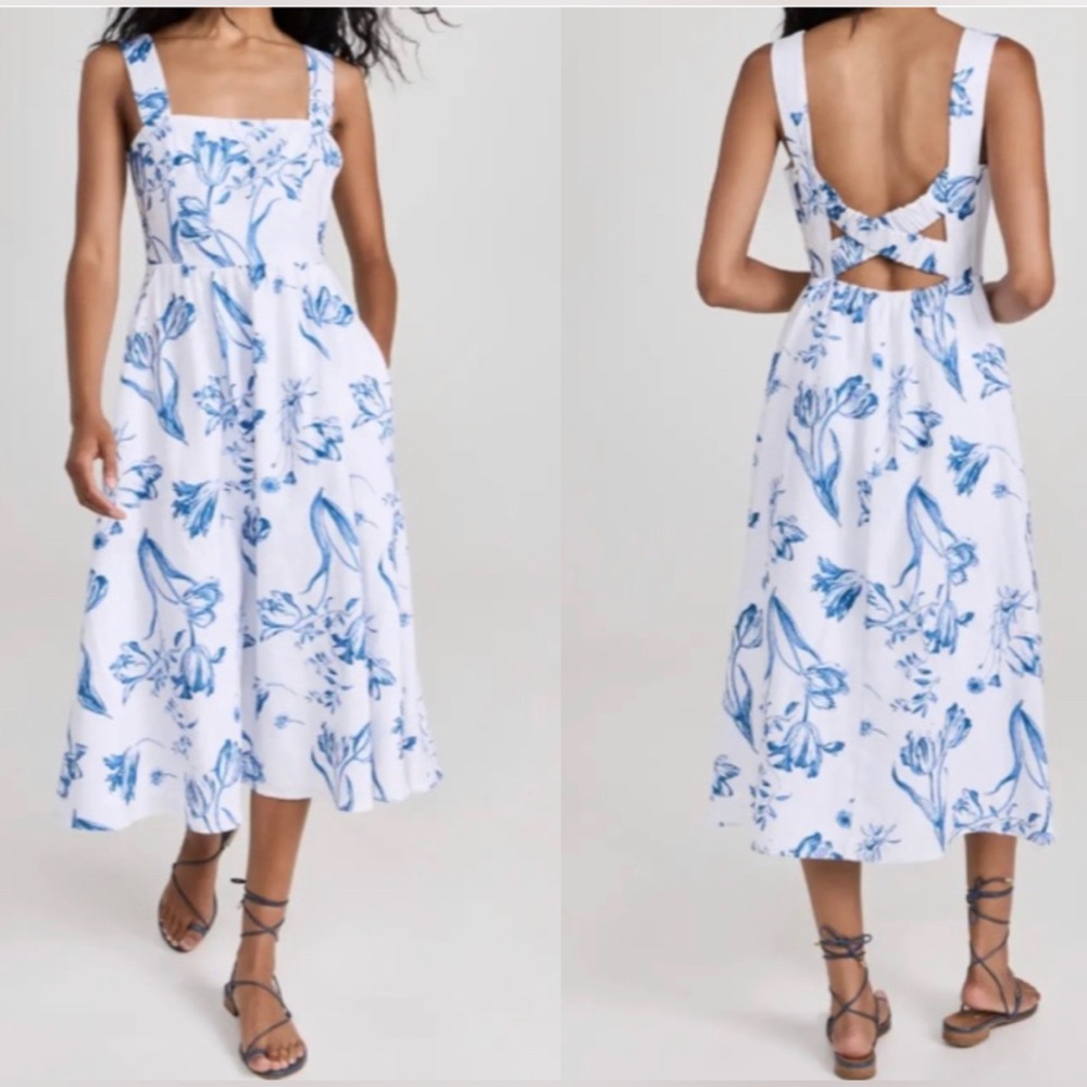 Reformation Frieda Linen Midi Dress NWOT